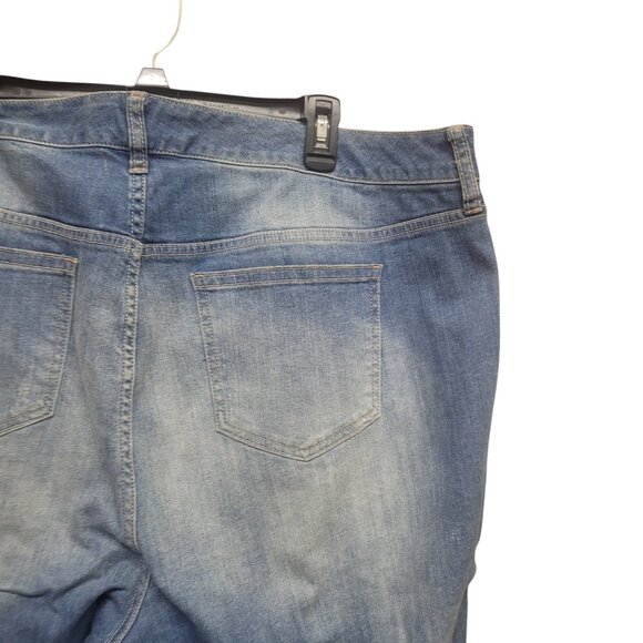 Torrid Denim Girlfriend Jeans Size 24 TALL Distressed Light Wash High Rise‎ - Picture 14 of 16